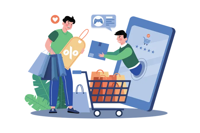 Entrega de compras on-line  Ilustração