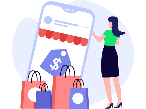 Compras online feitas por mulheres  Ilustração