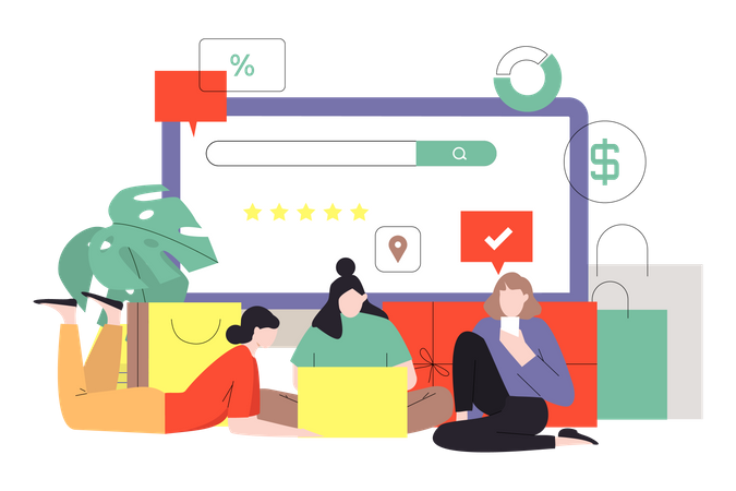 Compras online  Ilustração