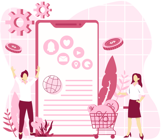 Marketing de compras on-line  Ilustração