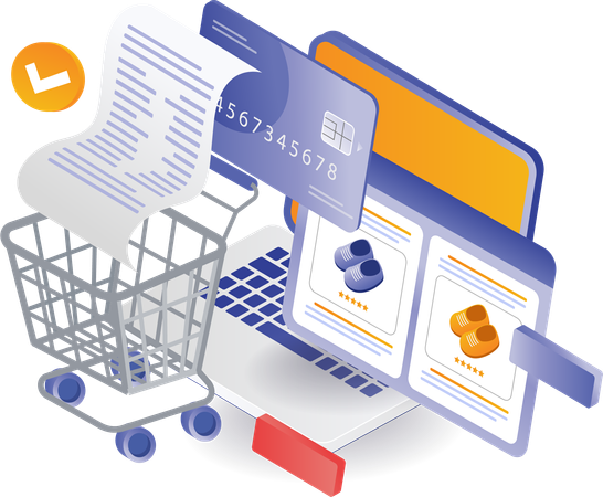 Pagamento de compras on-line  Ilustração