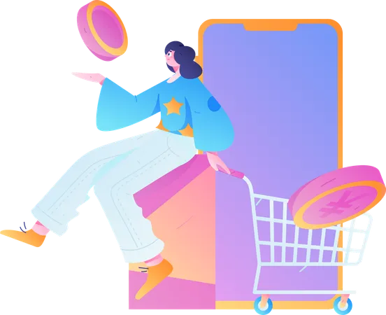 Pagamento de compras on-line  Ilustração