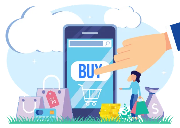 Pagamento de compras on-line  Ilustração