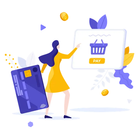 Pagamento de compras on-line  Illustration