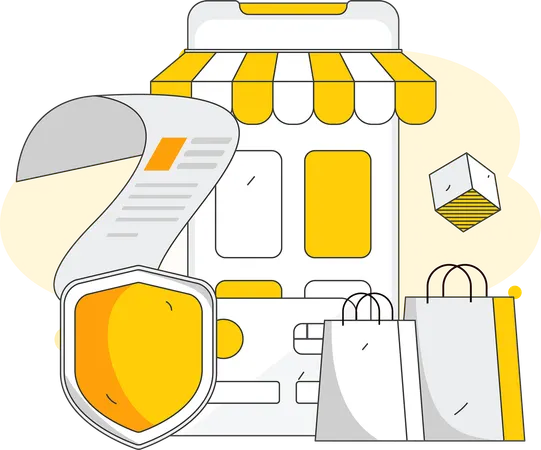 Pagamento de contas de compras on-line  Ilustração