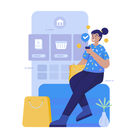 Pagamento de compras  Ilustração