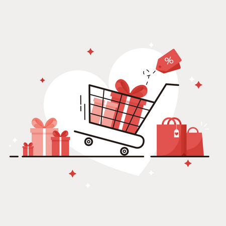 Compras para san valentin  Ilustración