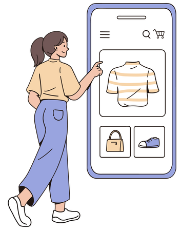 Compras pelo celular  Ilustração