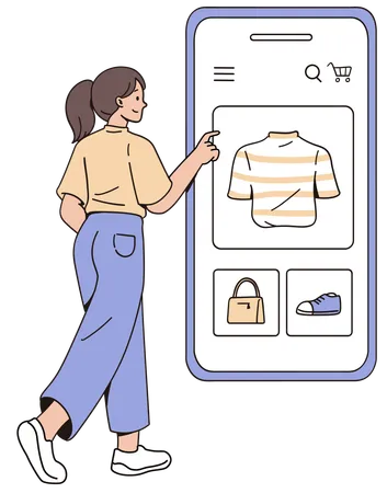 Compras pelo celular  Ilustração