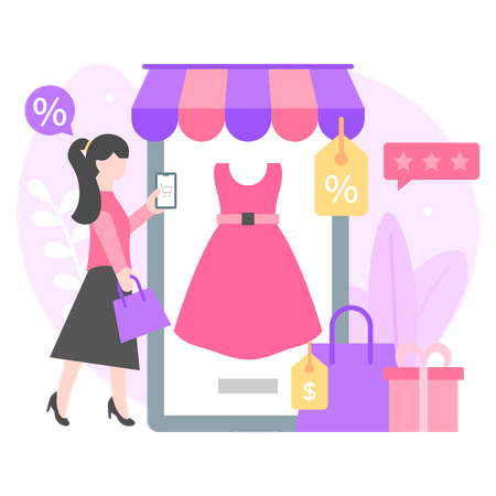 Venda de compras  Ilustração