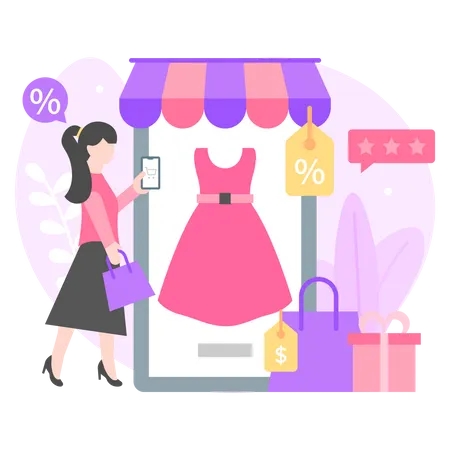 Venda de compras  Ilustração