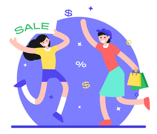 Venda de compras  Ilustração