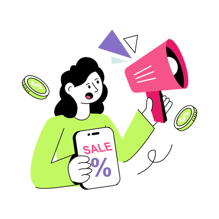 Marketing de venda de compras  Ilustração