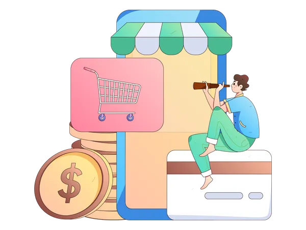 Compras virtuales realizadas por empleado  Ilustración