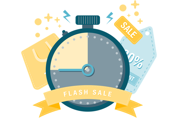 Compte à rebours des ventes flash  Illustration