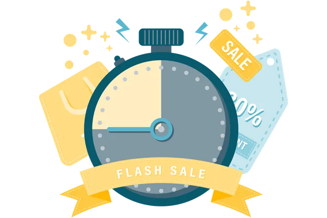 Compte à rebours des ventes flash  Illustration