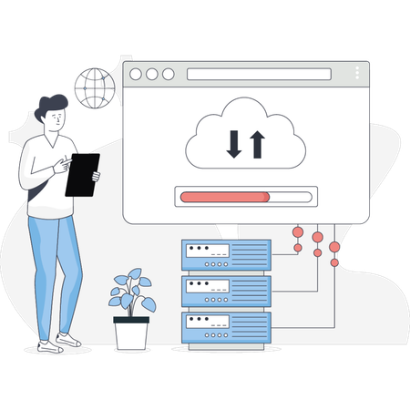 Computação em nuvem por engenheiro  Ilustração