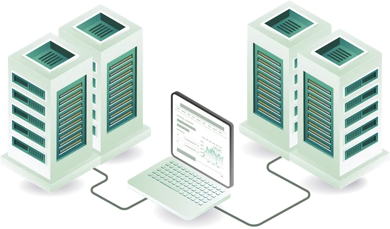 Tecnologia de manutenção de servidores em nuvem de computadores  Ilustração