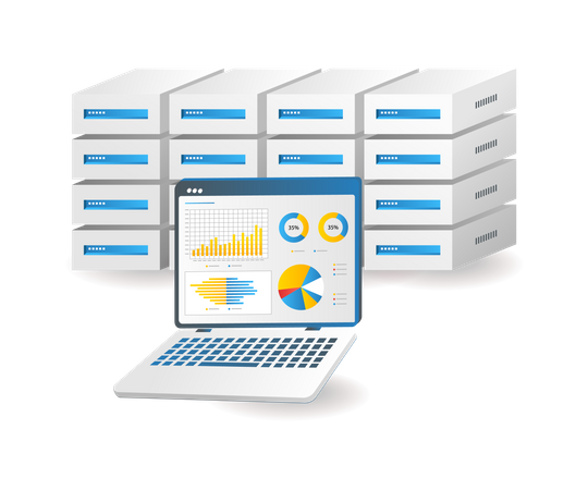 Banco de dados de servidor de computador  Ilustração