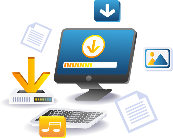 Servidor de computador para processamento de dados digitais  Ilustração
