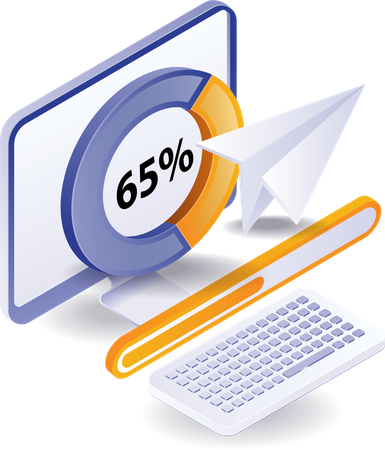 Computer analysis business pie charts  Illustration