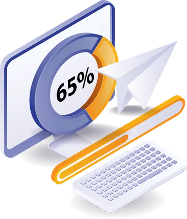 Computer analysis business pie charts  Illustration