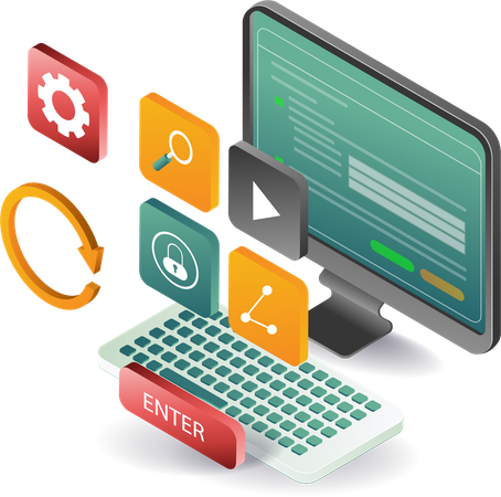 Computer application technology users  Illustration