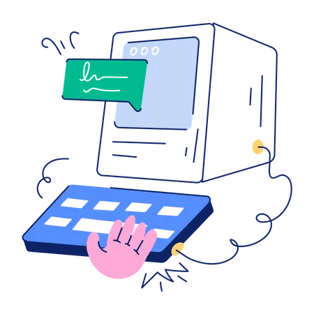 Check Out Doodle Illustration Of Computer Chat Illustration