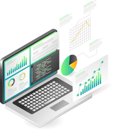 Computer data analysis Illustration