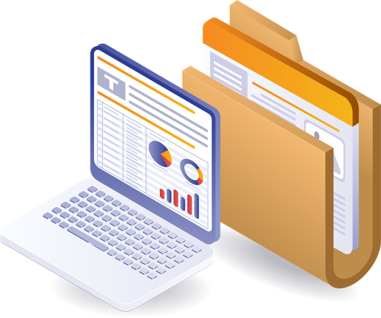 Computer data analysis graphics  Illustration