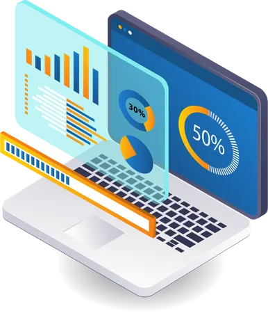 Computer data analysis technology  Illustration