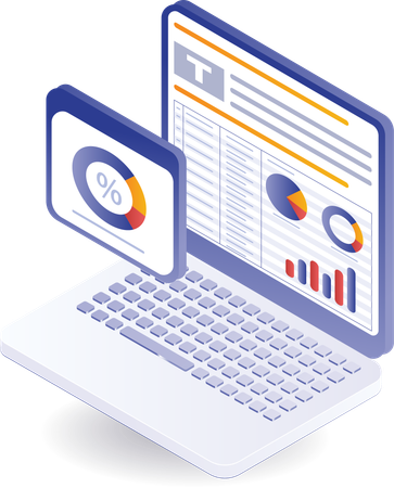 Computer data analysis technology management  Illustration