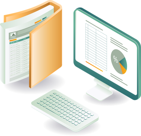 Computer data analyst technology management  Illustration