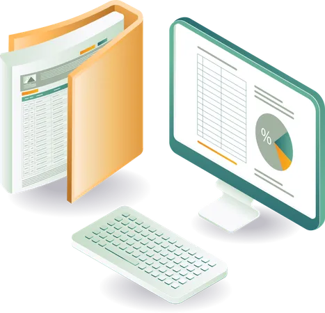 Computer data analyst technology management  Illustration