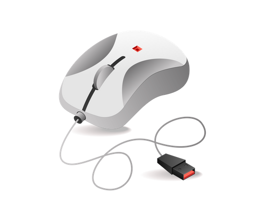 Computer data cable mouse  Illustration