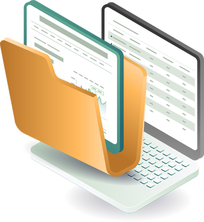 Computer data management  Illustration