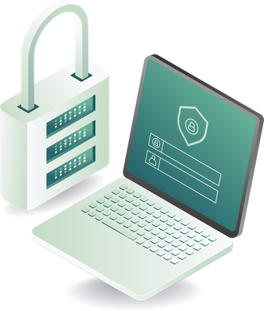 Computer data security and password  Illustration