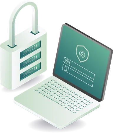 Computer data security and password  Illustration