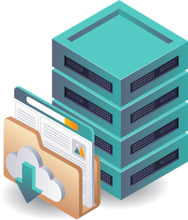 Computer Data Storage Server for Networks  Illustration