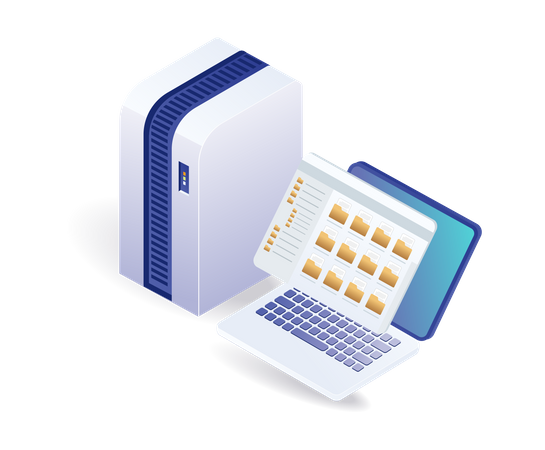 Computer data storage server  Illustration