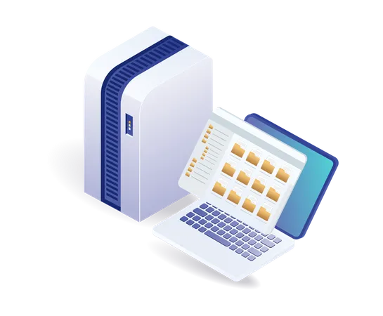 Computer data storage server  Illustration