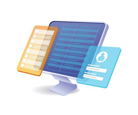 Computer data table password  Illustration