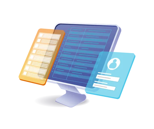 Computer data table password  Illustration