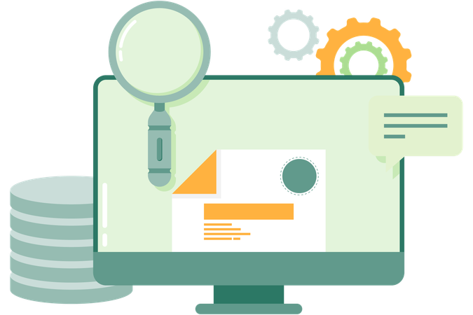 Computer database management  Illustration