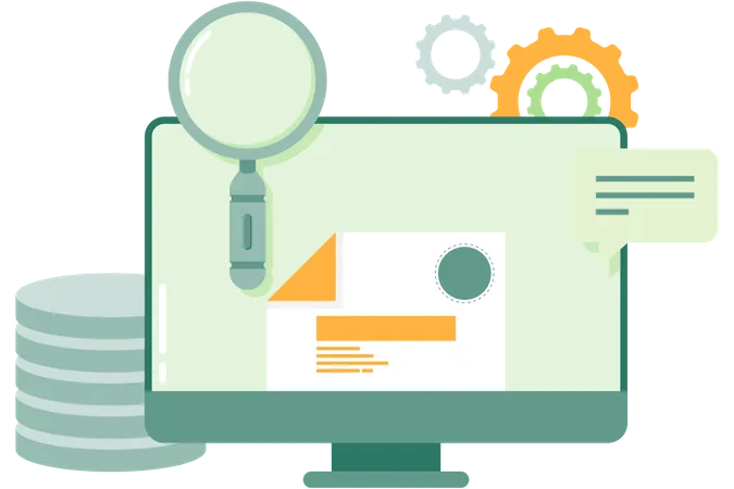 Computer database management  Illustration