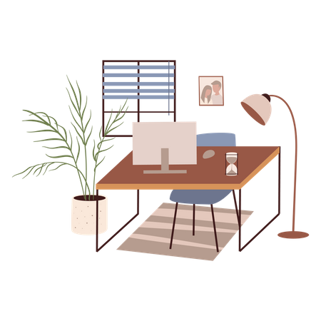 Computer Desk  Illustration