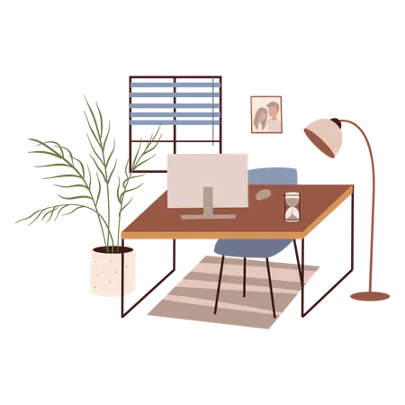 Computer Desk  Illustration