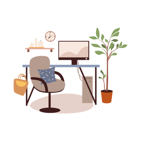 Computer Desk  Illustration