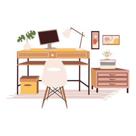 Computer Desk  Illustration