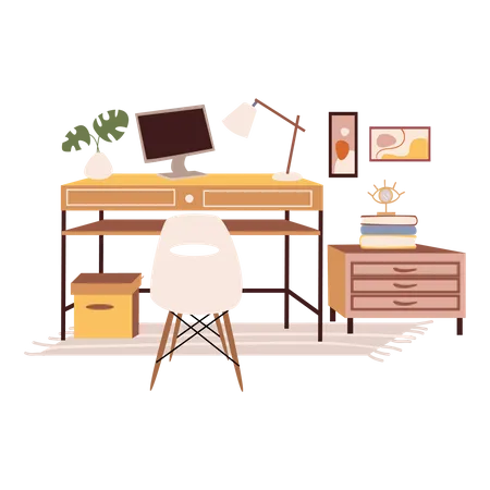 Computer Desk  Illustration